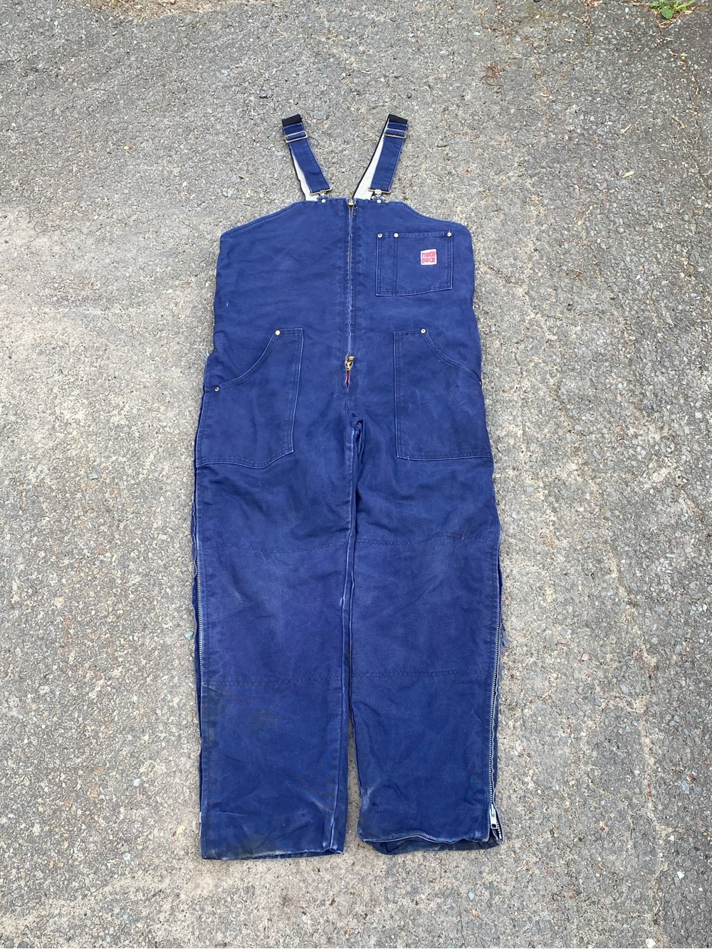 1990s Vintage Navy Tough Duck Isolated Workwear Overalls - Made in Canada